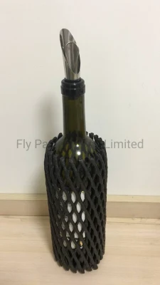 Material de embalagem de garrafa preta EPE 20X8cm mangas de rede de espuma