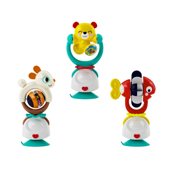 Tomada de fábrica Fidget Brinquedos de plástico educativos pré-escolares 2 em 1 Brinquedos para cadeira alta e chocalho para bebês Brinquedos para bebês Preço Brinquedos para crianças