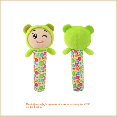 Brinquedos de sino de mão para bebê Brinquedos de mão de animais fofos - 20 cm