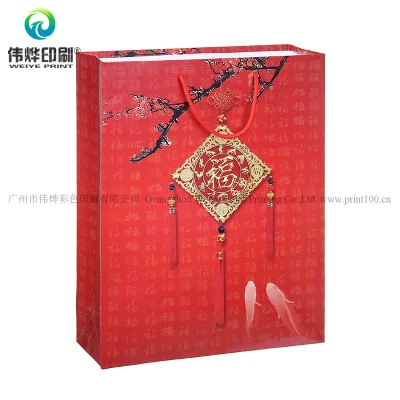 Presente de papel para festival da China para impressão de embalagem saco dobrável