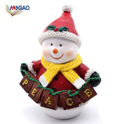 Artigos de presente de Natal para casa Enfeites de boneco de neve de resina para decoração de casa para presentes de fim de ano