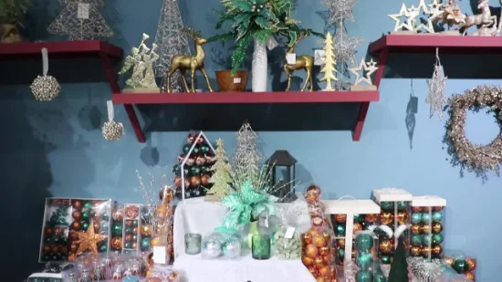 Novo design conjunto de bola de natal festival de férias decoração de festa suprimentos gancho enfeite artesanato presentes