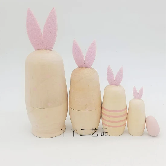 Coelhinho de artesanato de madeira de Páscoa Brinquedos Decoração de coelho Presente de Natal Ovo de Páscoa Crianças Presentes promocionais